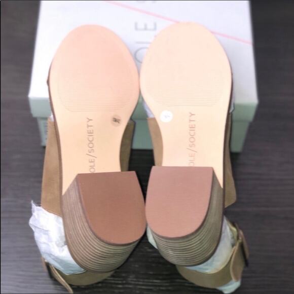 Sole Society Honey Suede Block Heel Sandals High Ankle Strap & Cutout Sz 7M BNIB - Picture 10 of 11